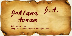 Jablana Avram vizit kartica